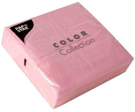 Papstar 100 Servietten, 1-lagig 1/4-Falz 33 cm x 33 cm rosa