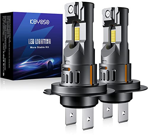 KOYOSO Ampoules H7 LED 55W 15000LM, Lampes Remplacement pour Halogènes, 1:1 Mini Design, Aucun Adaptateur Requis, Lot de 2