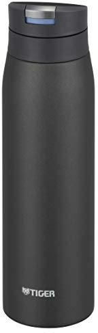 Tiger Bouteille d'eau, 600 ml, tasse Sahara, bouteille en acier inoxydable, One-Touch, légère, noir ébène