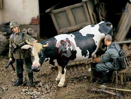 XINGCHANG 1/35 Leche Fresca Sin Color Antiguo con Vaca Ordeñadora Juguete Modelo De Resina Kit En Miniatura Sin Montar Sin Pintar