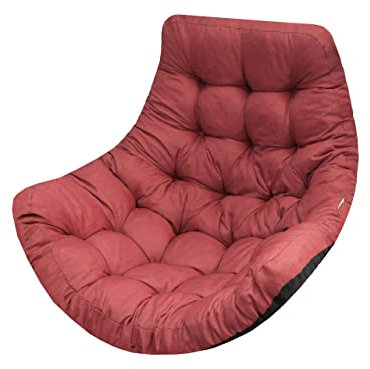 PillowPrim Hängesessel Kissen, Auflage für Polyrattan/Rattan Hängeschaukel, Polster, Hängekorb, Schaukel Korb, Schaukelkissen Rückenkissen in der Farbe Rot