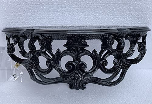 artissimo Barock Konsole Wandkonsole Antik/Spiegelkonsolen/Wandregal 40cm x 17cm x 17 cm Ablage Blumenbank Schwarz