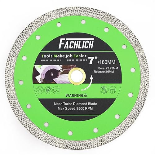 FACHLICH Diamond Cutting Disc 180mm 7 Diamond Blade for Cutting Porcelain Tile Granite Marble Ceramic