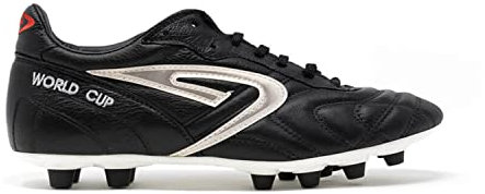 World Cup Black - Botas de Fútbol de Piel de Canguro Natural - Suela Mix, con Tacos de Aluminio, terrenos húmedos - Negro - 43