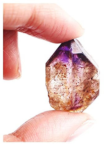 DOUPE Heilende Kristalldekoration. Seltene natürliche raue super Sieben Skelett lila Kristalle Rock Stein Amethyst Quarz kristall Exemplar heilende dekor (Color : Rough Super Seven, Size : 5-15g)