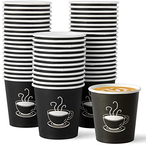 TV TOPVALUE 600 Pack 4 oz Paper Cups, Small Disposable Coffee Cups, Paper Espresso Cups, Hot/Cold Drinking Cups for Party, Picnic, Travel and Events