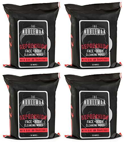 Men's Cooling Face & Body Cleansing Wipes - 4 Pack - 120 Count