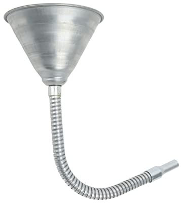 Oil Funnel Automotive, Automotive Long Funnel, Universal Priming Funnel Carbon Steel Spout Funnel with 330mm/12.99in Flexible Hose for Cars Motorcycles Trucks