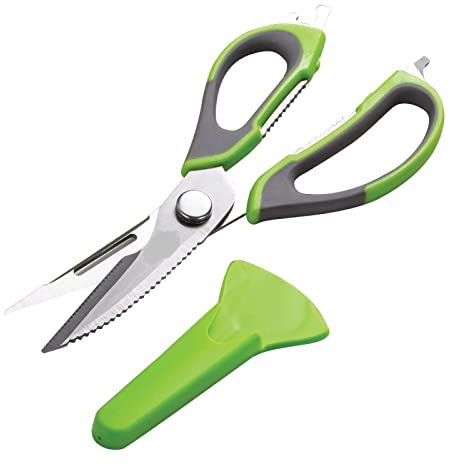 MantraRaj Kitchen Scissors Detachable Bottle Opener Meat Fish Kitchen Shears Stainless Steel 7 in 1 Scissors, Kitchen Shears for Chicken, Fish, Meat, Vegetables, Bones, Flowers, Nuts, Herbs, BBQ