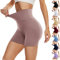DDOBB Radlerhose Damen Kurze Shorts Sporthose Leggings Blickdicht High Waist Elastisch Unterhosen Fitness Hotpants Sommer Boxershorts(Rosa,S-M)