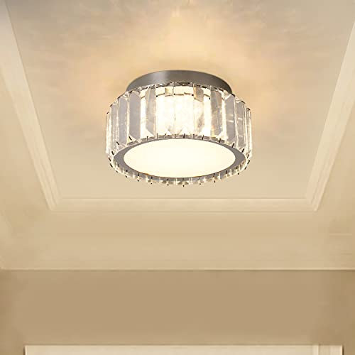 Vinilky Plafón de Cristal de 8 Pulgadas, 3 Colores Regulable Moderno Plafón de Cristal LED para Salón, Comedor, Dormitorio, Cocina, Entrada, Pasillo (Sin Mando)