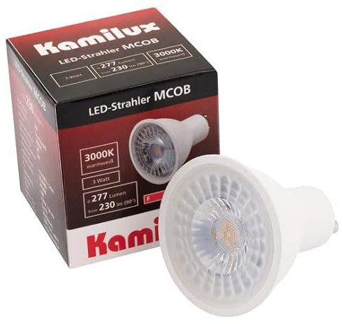 Kamilux 6er Set 230V / LED Leuchtmittel / 3 Watt = 30 Watt / 277 Lumen/Warmweiß / 3000K / Sockel GU10