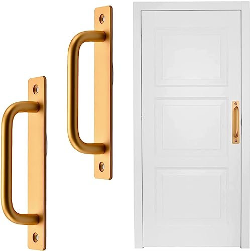 GNCLOUD 2Pcs Aluminum Kitchen Door Handle, 7in/18cm Wooden Doors Pull Handle, Cabinet Door Grab Handles, Metal Drawer Handles for Bathroom, Wardrobe, Furniture (Copper)