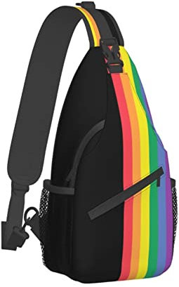 456 Umhängetasche Regenbogen-Stolz-Lgbtq-Streifenmuster Schulterrucksack Stylisch Sporttasche Anti-Diebstahl Sling Rucksack Für Reisen,Sport,Radfahren