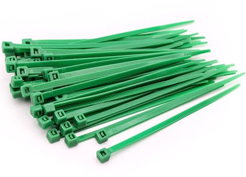200 Pezzi Fascette Plastica Verdi 100 * 2.5 mm, MgcTolBox Piccole Fascette Elettricista in Nylon | Fascette Verdi Per Recinzione, Fissaggio Cavi | Verde