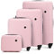 WITTCHEN set di 4 valigie con custodia per cosmetici trolley bagaglio a mano valigia set di valigie a rotelle in ABS con 4 ruote spinner chiusura a combinazione maniglia telescopica rosa chiaro
