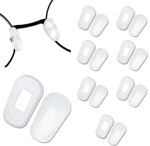 Ouligay 10 Pairs Silicone Glasses Nose Pads Soft Nose Pads for Glasses Sunglasses Nose Pad Push in Eyeglasses Nose Bridge Pads Glasses Nose Grips for Eyeglasses Sunglasses