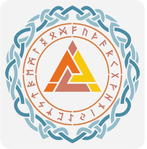 FINGERINSPIRE Malschablone Mit Dreifachem Wikinger Symbol 30x30 cm Nordische Wikinger Valknut Schablone Wiederverwendbare Wikinger Thema Bastelschablone Zum Malen Auf Wand Holzmöbel Heimdekoration