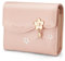 HNOOM Portefeuille Femme Petit Format Porte Monnaie Femme en Cuir PU Porte Feuilles pour Femme avec Zippé Pochette à Monnaie et Porte Carte Petit Porte Feuille Bifold (S-Rose)