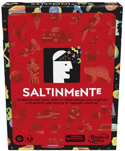 Hasbro Saltinmente Classico, Classico Gioco da Tavola per Famiglie e per le Feste, Party Game Multiplayer di Indovinelli per Adulti e Adolescenti da 13 Anni