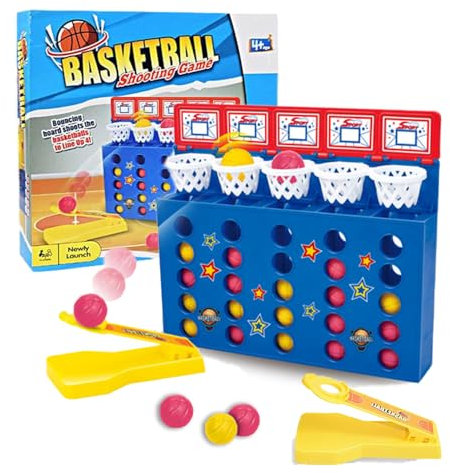 Homefantasy Bounce Ball Game,Gewinnt Spiel,Vier Gewinnt,Bounce Off Game,Bouncing Ball Tischspiel,4 Gewinnt Action,Mini Basketball Tischspiel,für Kinder, Familie und Party