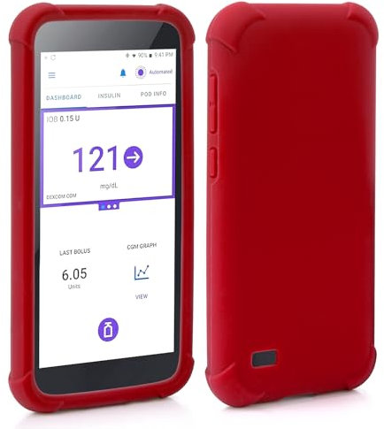 Omnipod-5-Silikon-Schutzhülle, Stoßfeste Omnipod 5 PDM Hülle zum Schutz Ihres Omnipod 5 Pod Tasche Case Empfängers von YOUSHARES (Rot)