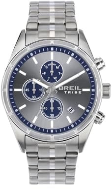 Breil, Captain Collection, Herren-Chronograph mit Armband und 42 mm Gehäuse aus Bilux-Stahl, Zifferblatt mit Sonnenschliff, Quarzwerk, Geschenkideen für Männer