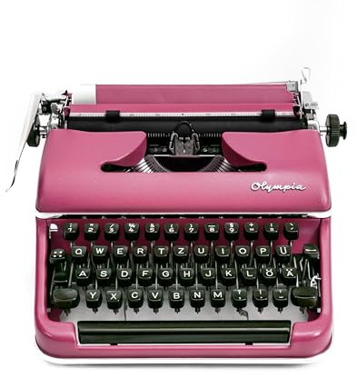 Generisch Vintage Schreibmaschine pink - voll funktionsfähige mechanische Schreibmaschine mit neuem Farbband
