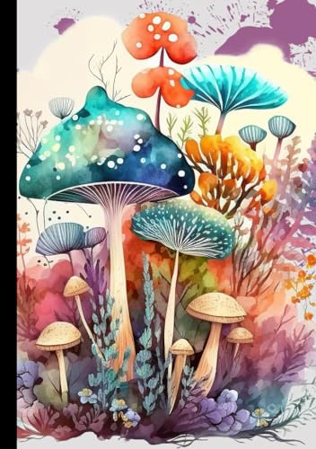 Notizbuch DIN A5 Pilze Mushrooms gepunktet ohne Beschriftung: Notes dotted 5,8 x 8,3