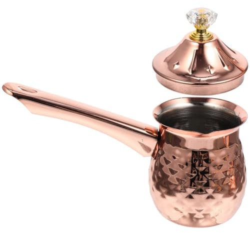 PRETYZOOM Caffettiera Turca in Oro Rosa Da 600 Ml Pentola Riscaldante A Induzione Brocca Per Sciroppo Per Caffè Espresso Da Cucina Multifunzione