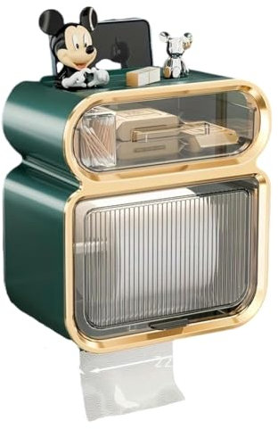 Generic Waterproof Toilet Roll Holder Dark Green