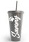 Simpatico nome e zampa di gatto personalizzato Tumbler bambini e adulti 24oz plastica fredda tazza di compleanno celebrazioni feste