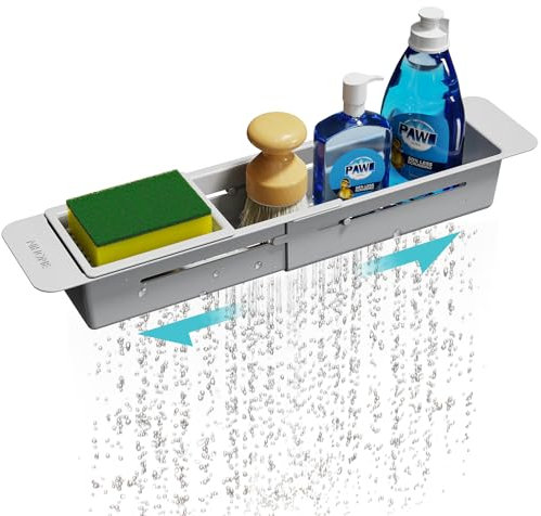 NiHome Étagère de rangement extensible éponge évier support réglable