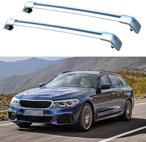 CCLXWY Aluminium-Dachträger für BMW 5 Series G31 Touring Estate 2017-2022 Integrierte Dachreling Aluminiumlegierung 2 Stücke Tragkraft 75 Kg Vormontiert Inklusive Schloss,B
