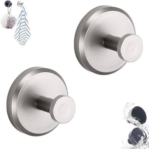 Luxehold No-Drill Hooks,Superhold No-Drill Hooks,Gold Shower Hooks, Shape Grass Suction Cup Hooks,Bathroom Shower Hooks,Stainless Steel Vacuum Hooks for Shower,Bathroom, Kitchen (Silver-2Pcs)