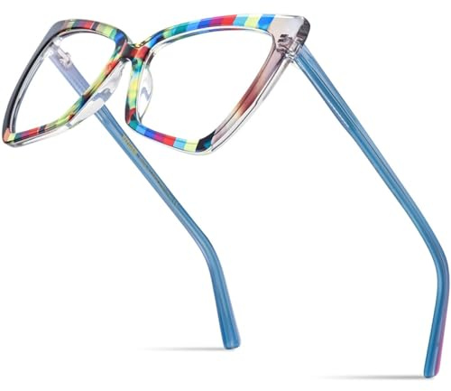 MUTYNE Mehrfarbige Acetat-Brillengestelle für Damen, modisch, Cat-Eye-Brillen, Brillen
