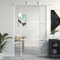 Rantry Sliding Door White 102.5x205 cm Tempered Glass and Aluminium, Sliding Barn Door, Home Indoor Building Material