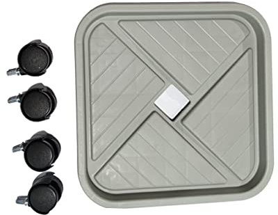 SUIOPPYUW Pallet per vasi da Fiori in plastica Supporto per fioriera Girevole a 360 Gradi con rotelle Camera da Letto Balcone Vaso da Fiori Piattino Bonsai, Marmo, 29.5 cm