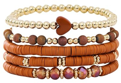 Joiigaem St. Patrick Day, mehrlagiges Perlenarmband, Herzform, Ton, stapelbar, buntes Armband-Set für Damen und Herren, Strandurlaub, Perlen-Armreif, Schmuck, One Size, Ton, Kein Edelstein