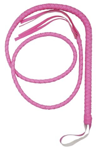 Mayting Fouet de Taureau en Faux Cuir, Fouet de Costume de Femme Féline, Fouet de Cow-Boy Occidental, Performance Halloween Cosplay pour Indiana (Rose)