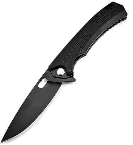 Joa Klappmesser Lang, Premium Taschenmesser, Tanto, D2 Stahl, Neck knife Outdoor EDC Messer, Multi Jagdmesser, Einhandmesser Gürtelmesser, G10 Griff