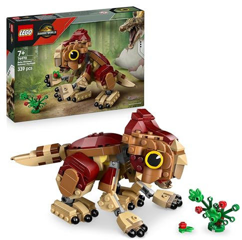 LEGO Jurassic World Babydinosaurier Dolores: Aquilops – Spielzeug-Dinosaurier zum Bauen und Spielen mit Spielpflanze – Geschenk für Kinder ab 7 Jahren und Fans des Films Die Wiedergeburt – 76970