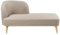 Beliani Chaiselongue Stoff helles Braun mit Holzbeinen linksseitig Récamiere Tanlay