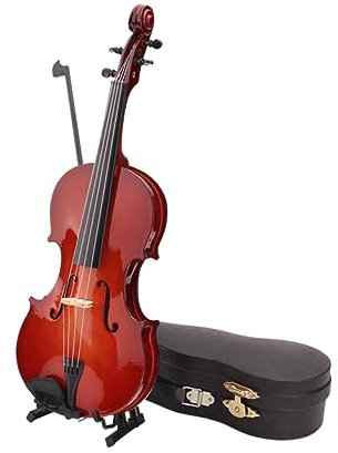 Vaguelly Miniatur Violine Deko Figur Musikinstrument Modell Für Desktop Dekoration Fotografie Requisiten Braun Mit Zubehör Für Kreative Wohnaccessoires Und