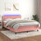 Iiaky Boxspringbett mit Matratze & LED Bett Mit Bettkasten Bett Boxspringbett Betten Boxspringbett Mit Matratze Rosa 140x200 cm Samt