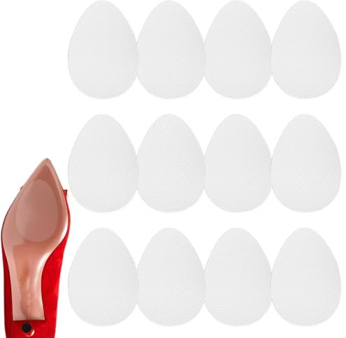 BOPRKTM 12 Stück Anti Rutsch Sohle Pads Rutschfeste Schuhsohle Schuhsohlen Protektoren Rutschfeste Sohlen-Aufkleber Selbstklebende Sohle Pads für Sicheren Halt auf Glatten Böden,Transluzent