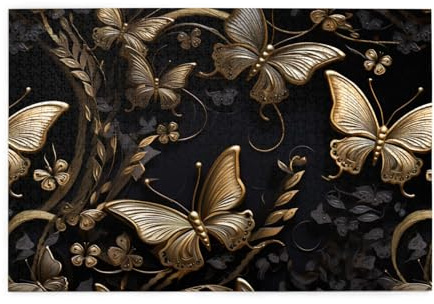 Whjshop Puzzles, 1000 Teile, Metallischer Schmetterling, Druckqualität, Holzpuzzle für Erwachsene und Kinder, lustige Puzzles, Stressabbau-Puzzles