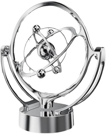Perpetual Motion Toy - Earth-Inspired kiinetic Art Desk Model with Rotating Magnetic Rocker, USB and Battery Powered | Educational Physics Science Gadget for Kids, Men, Women, Class Props, Home Décor