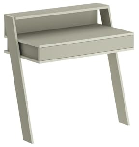 FWStyle 1 Drawer Desk in Ash Green – Wall Mounted Desk with Shelf | Compact Modern Home Office Furniture