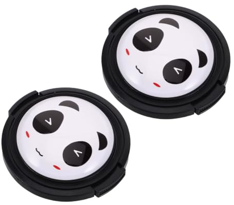 NOLITOY 2 Stück Linsenschutzkappen 52mm mit Niedlichem Panda Motiv aus Kunststoff Einfache Montage und Breite Kompatibilität für Kameraobjektive bei Outdoor Fotografie
